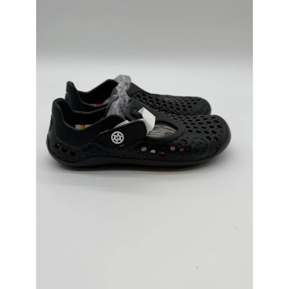 Kids Black Perforated‎ Mary Jane Water Shoes Slip On Flats Size 31